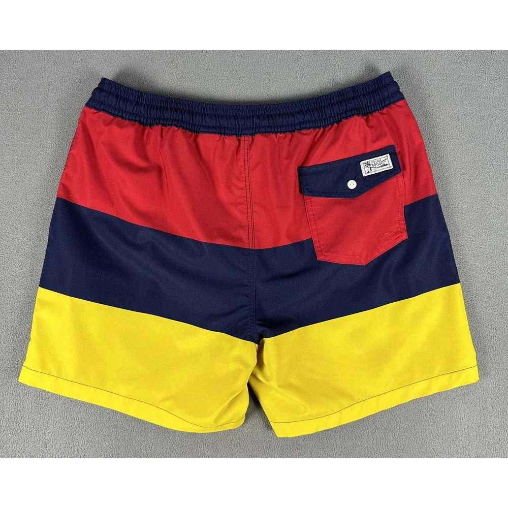 Polo Ralph Lauren Swim Trunks Shorts Large Blue Yellow Beach Volleyball Colorful